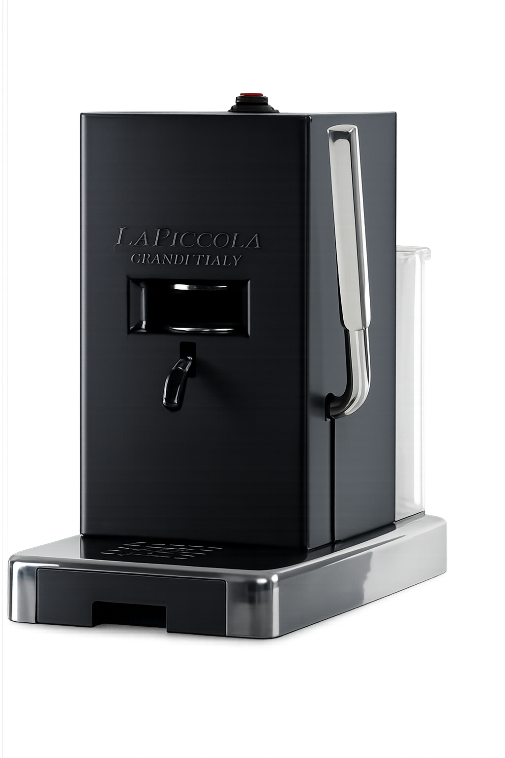 La-Piccola-nero-schwarz-Grande-Italy-Espressomaschine-elegant-in-Schwarz-und-Stahl-fuer-ESE-Pads