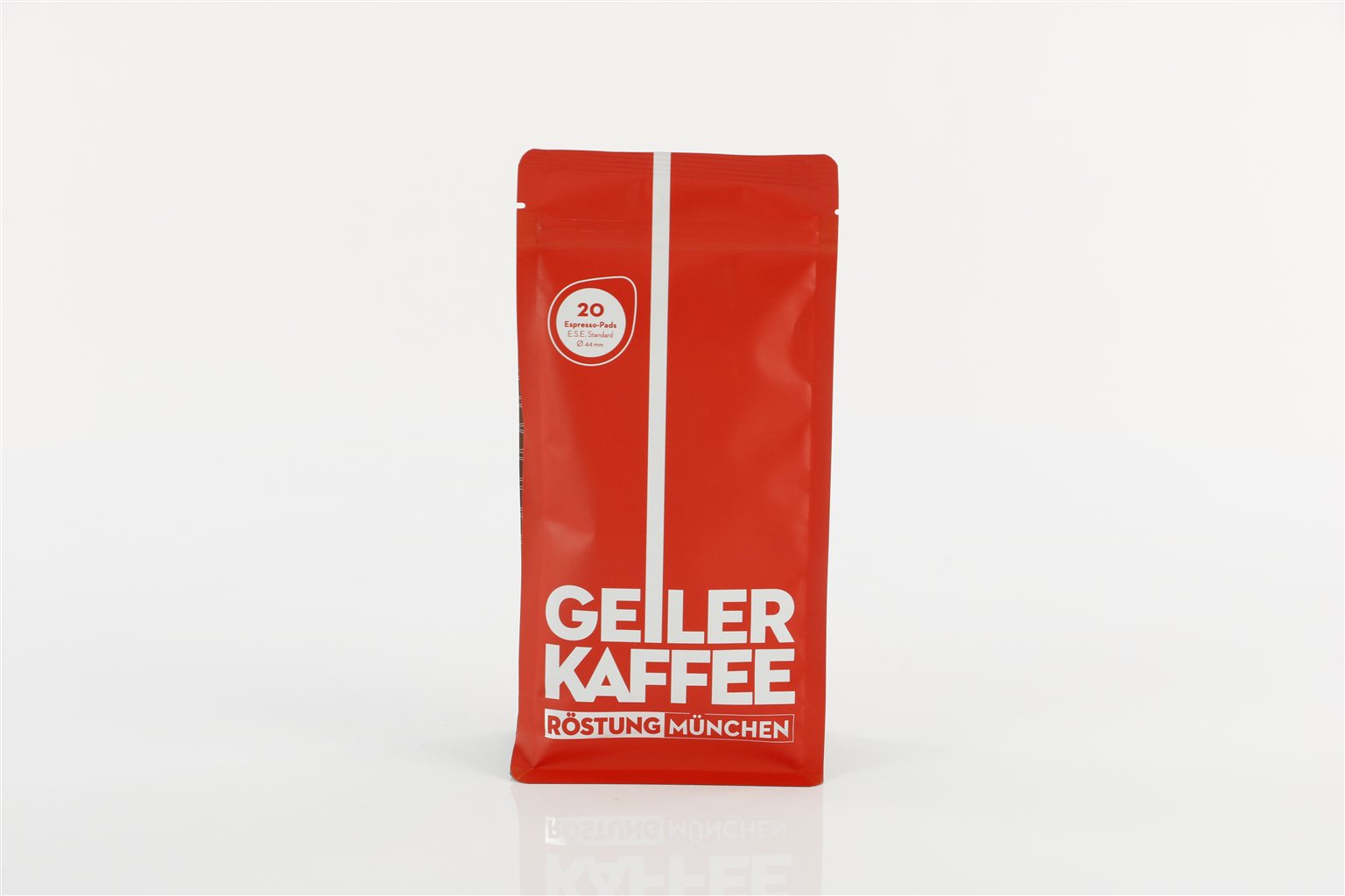 GEILER Kaffee Röstung München ESE Pads 20 Stück, vorne
