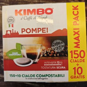 KIMBO Pompei ESE Pads Maxi Pack: 150 Pads plus 10 gratis, dunkle Röstung, Intensität 12/13